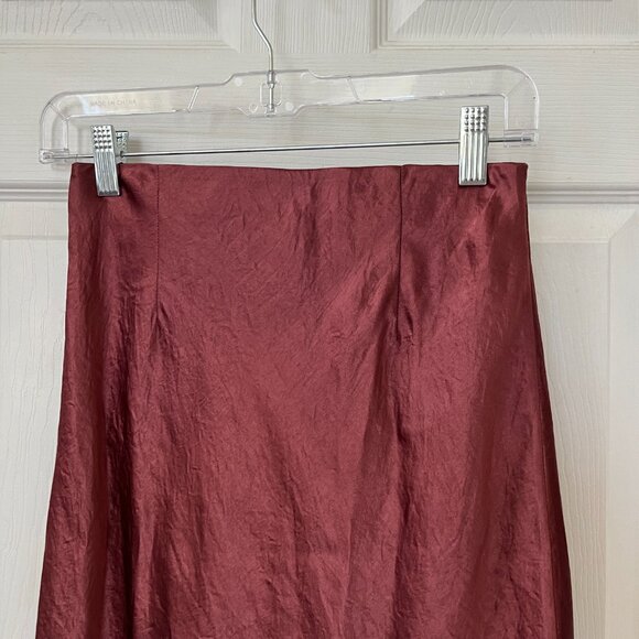Aritzia Babaton Midi Slip Skirt in Rust / Caramel | Size XS US 2 - Picture 9 of 9